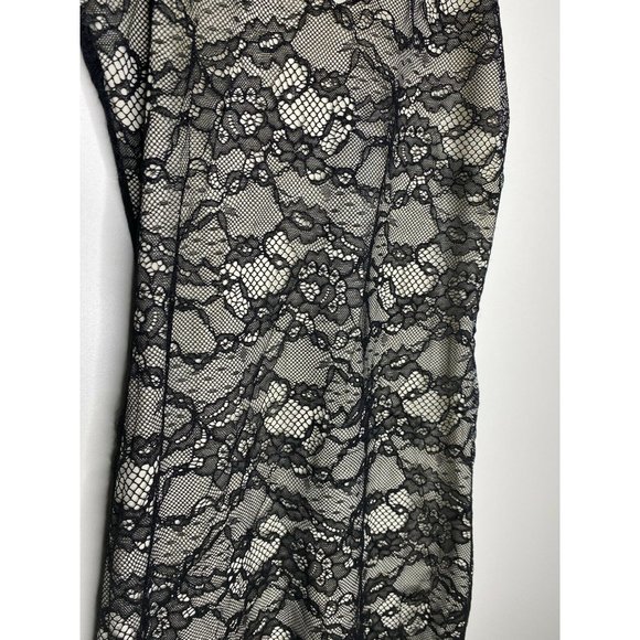 Alice + Olivia Dress Size 2 Silk Lace Sleeveless Floral Black Slip Mini Women's - Picture 3 of 6